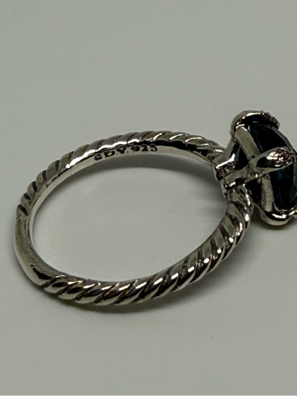 David Yurman chantaline ring in blue topaz with white diamonds - Picture 4 of 4